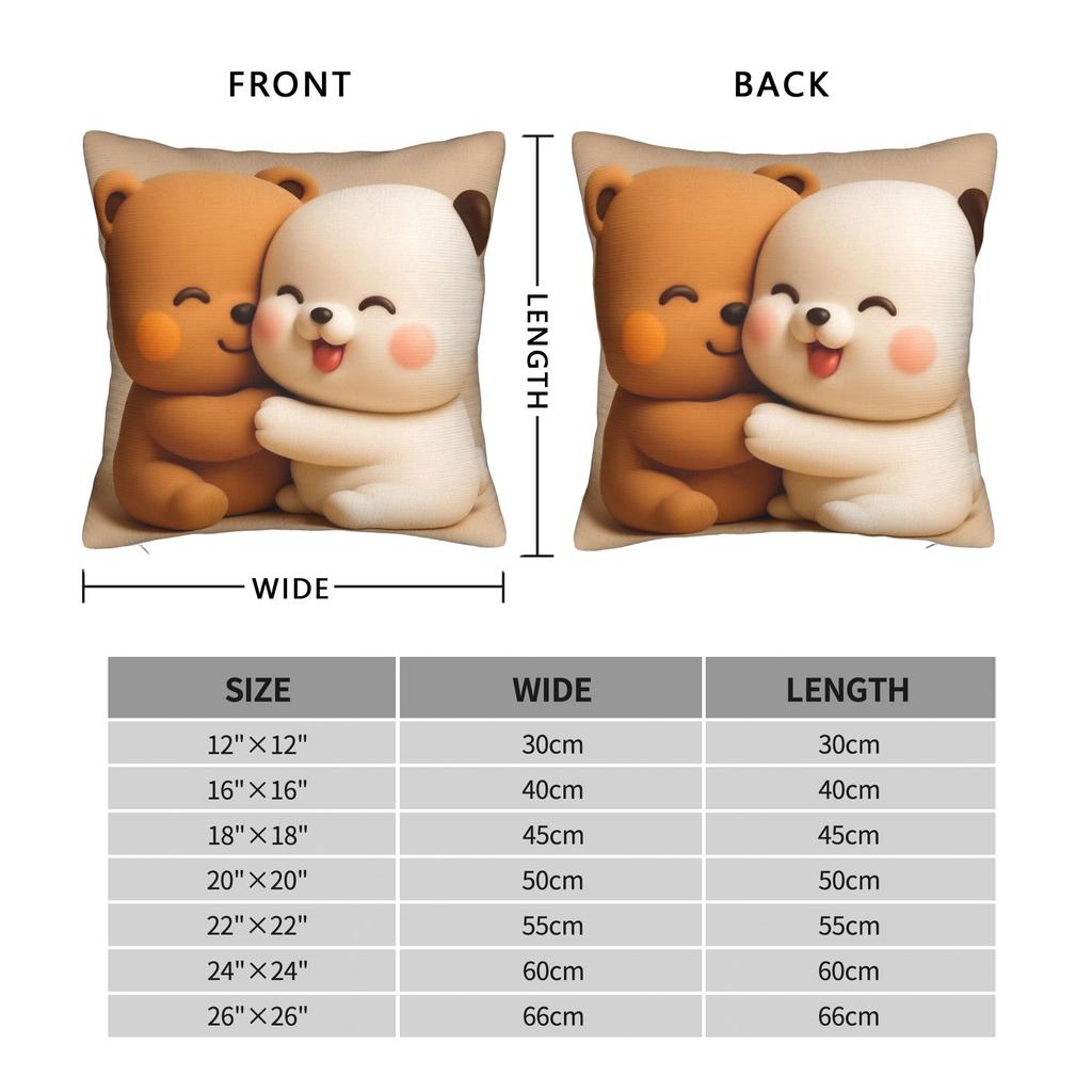 Pillow Cover 3D Print Kawaii Bubu & Dudu Retro Trendy Pillow Case For Living Room Chair Pillowcases