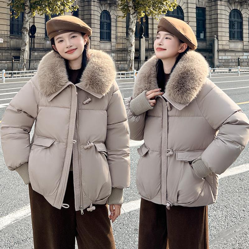 Giacca Corta Larga da Donna Invernale Parka Cappotto Moda Coreana Femminile Cappotto Caldo Ultraleggero