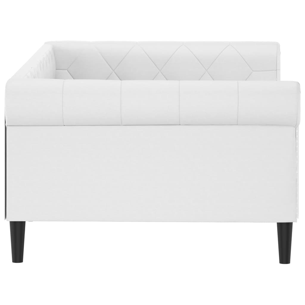 Vidaxl Sofa with Sleeping Function, White, 100X200 Cm, Faux Leather