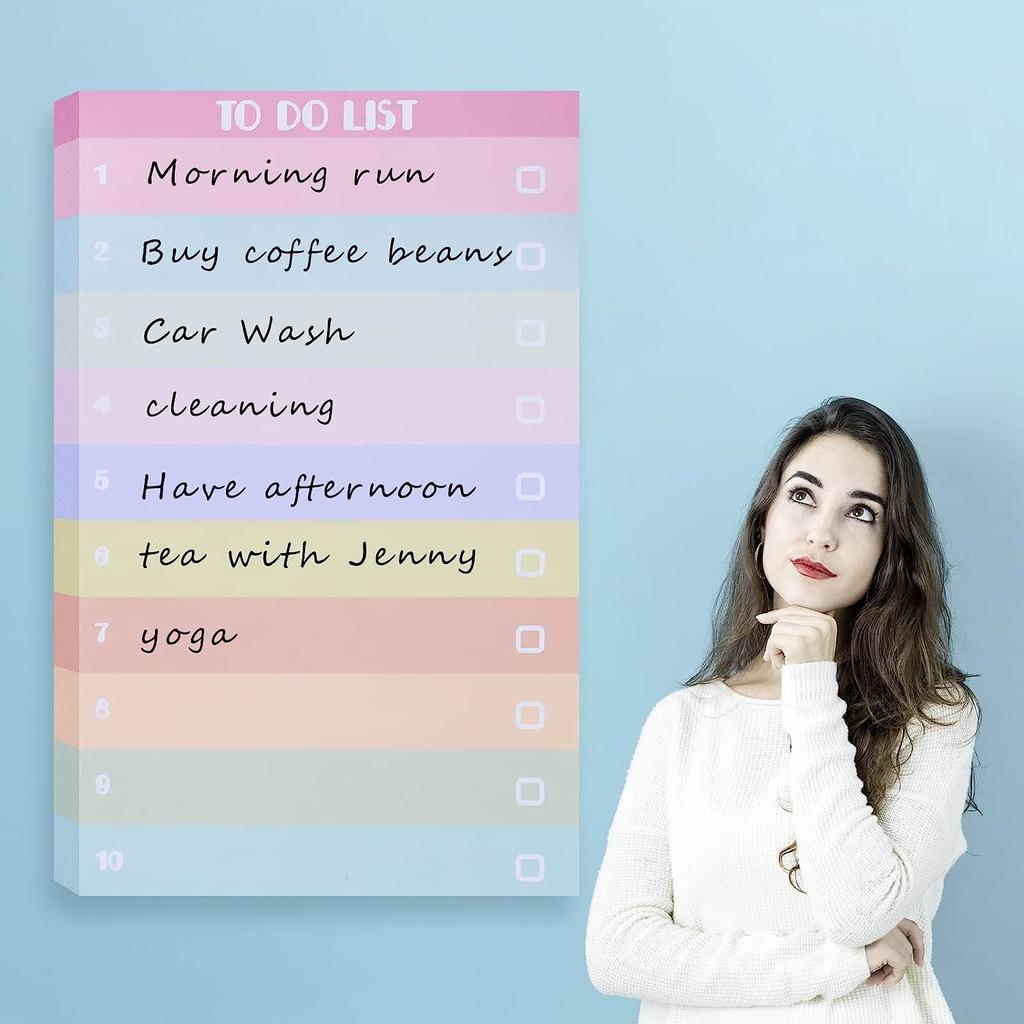 50 Sheets To Do List Sticky Notes Multicolors Lined Sticky Notes Portable Sticky Notes Memo Pad Notepad Kawaii Stationery