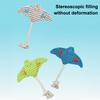Plush Manta Ray Dog Chew Toy with Cotton Rope Squeaky Stuffed Sea Animal Plushie Boredom Reduction Dog Teething Interactive Toy