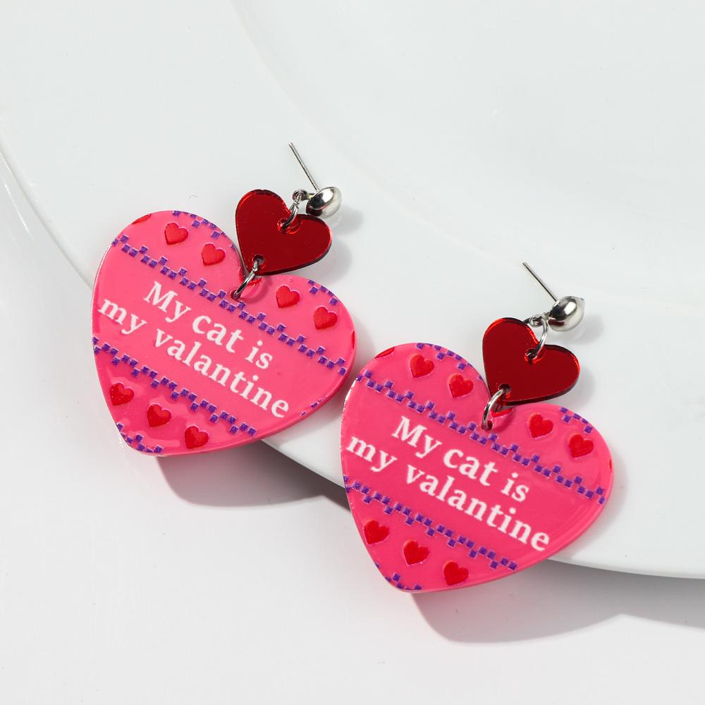 New Valentine's Day Heart Acrylic Earring for Women Girls Creative Glitter Love Vine Hollow Drop Earrings Fashion Jewelry Gifts