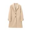 2024 Women's Off-White Long Sleeve Soft Lapel Coat - European & American Autumn Style