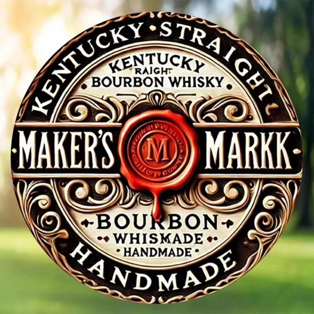 Rundes Metallschild Bar Pub Man Cave Vintage Whiskey Dekor