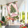 Christmas Tree Garden Banner, Double-Sided Polyester Holiday Yard Sign for Outdoor Decor, No Electricity Required, Festive Lawn Display - 1 Piece