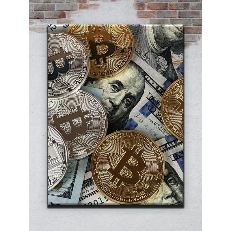 Money Banknotes Wall Art, Cash Decor Painting 20x30cm