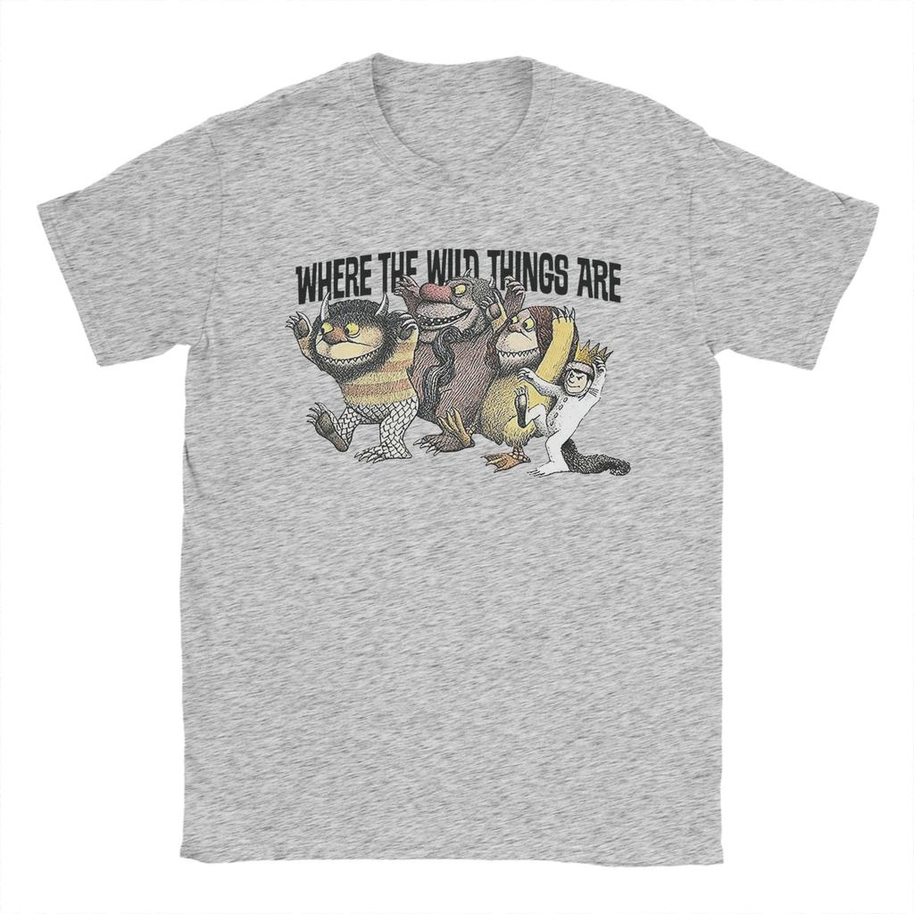 Men's Where The Wild Things Are T Shirts  100% Cotton Tops Casual Short Sleeve Crew Neck Tees 4XL 5XL 6XL T-Shirt