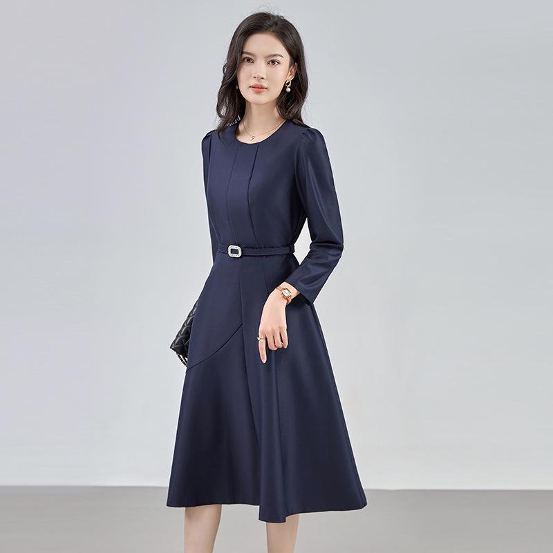Slimming French Style A-line Belted Dress