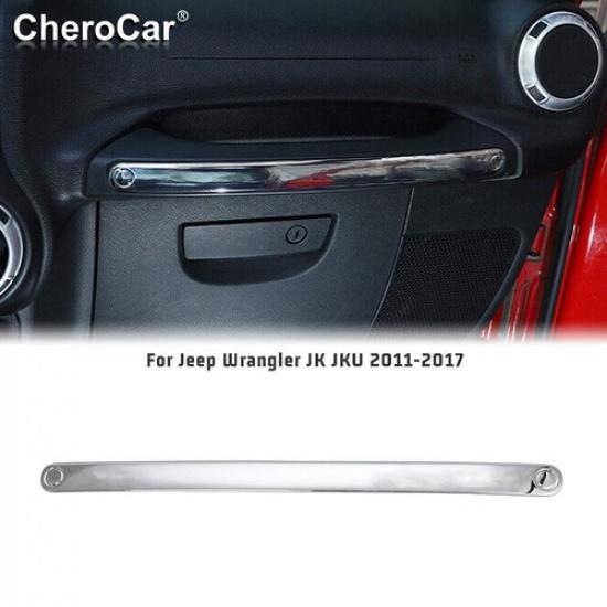 Co-pilot Dashboard Handle Decor Cover Trim For 11-17 Jeep Wrangler JK JKU Chrome