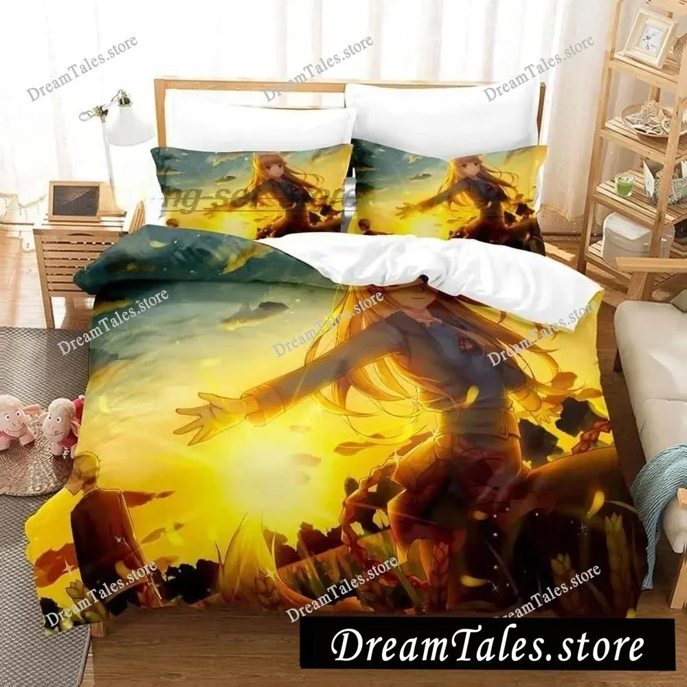 3D Anime Spice and Wolf Bedding Set Single Twin Full Queen King Size Bed Set Adult Kid Bedroom Duvet Cover Sets Home Textiles