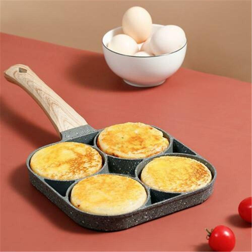 Brattopfpfanne mit 4 Gittern, verdickte antihaftbeschichtete Eier-Pfannkuchen-Steakpfanne, Eier-Schinken-Kochpfannen, Frühstückskocher-Kochgeschirr.