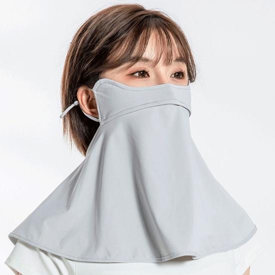 Ice Silk Sunscreen Face Guard, Full Face Sun Protection Face Protector, Neck Clavicle UV Shield with Ear Loop, for Hiking, Fishing & Outdoor