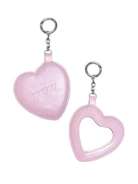 

VVV Heart Mirror Keychain BLACK