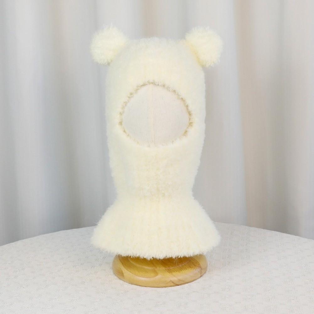 Bear Scarf Mask Integrated Hat Warm Lining Kids Balaclava Hat Autumn and Winter