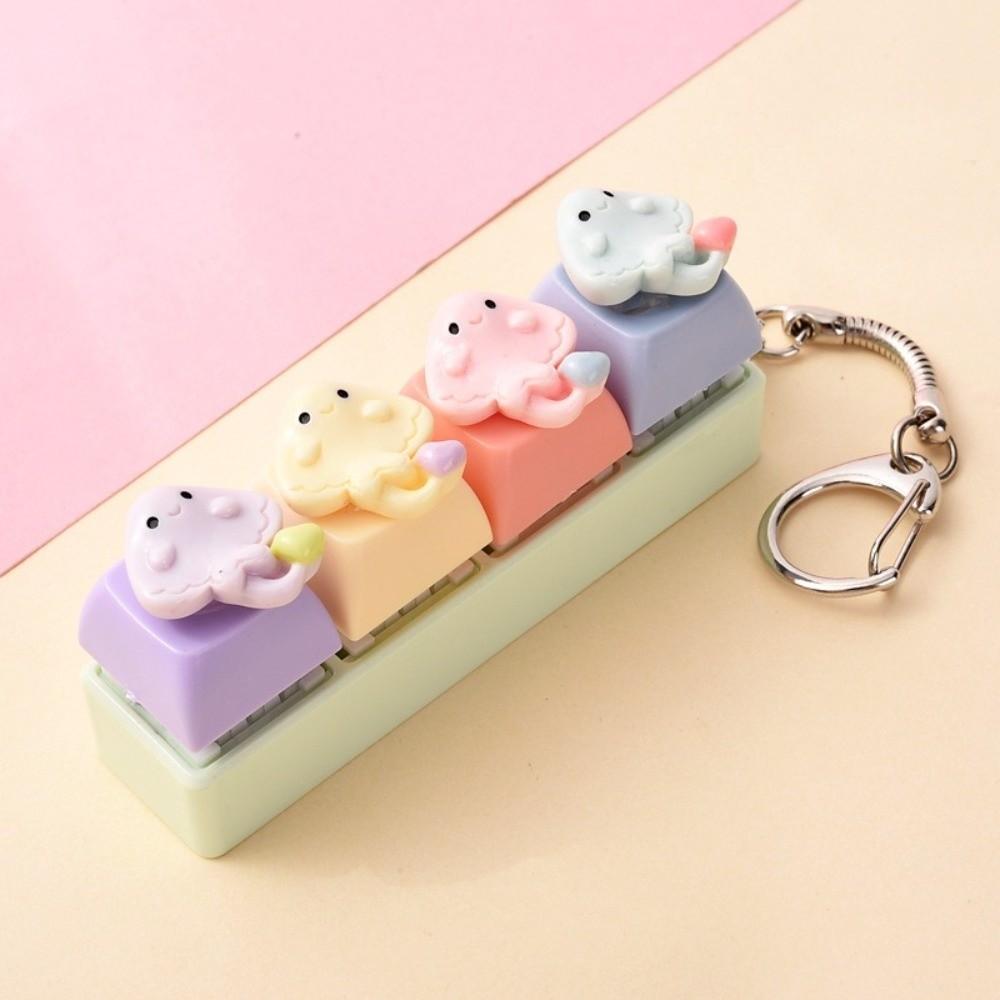 Anxiety Relief Jellyfish Push-button Keychain Sensory Toys Fidget Clicker  for Work School