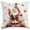 New Christmas Pillowcase Santa Claus Snowman Line Printed Cushion Pillowcase