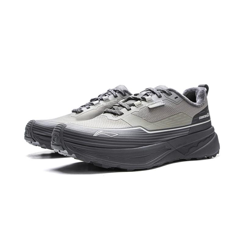 Li Ning Outdoor CF Polar Moda Basit Darbe Emici Aşınmaya Dayanıklı Yürüyüş Ayakkabıları Unisex Yürüyüş Ayakkabıları Çakıl-Gri Soğuk-Kum-Siyah AHCV085-12