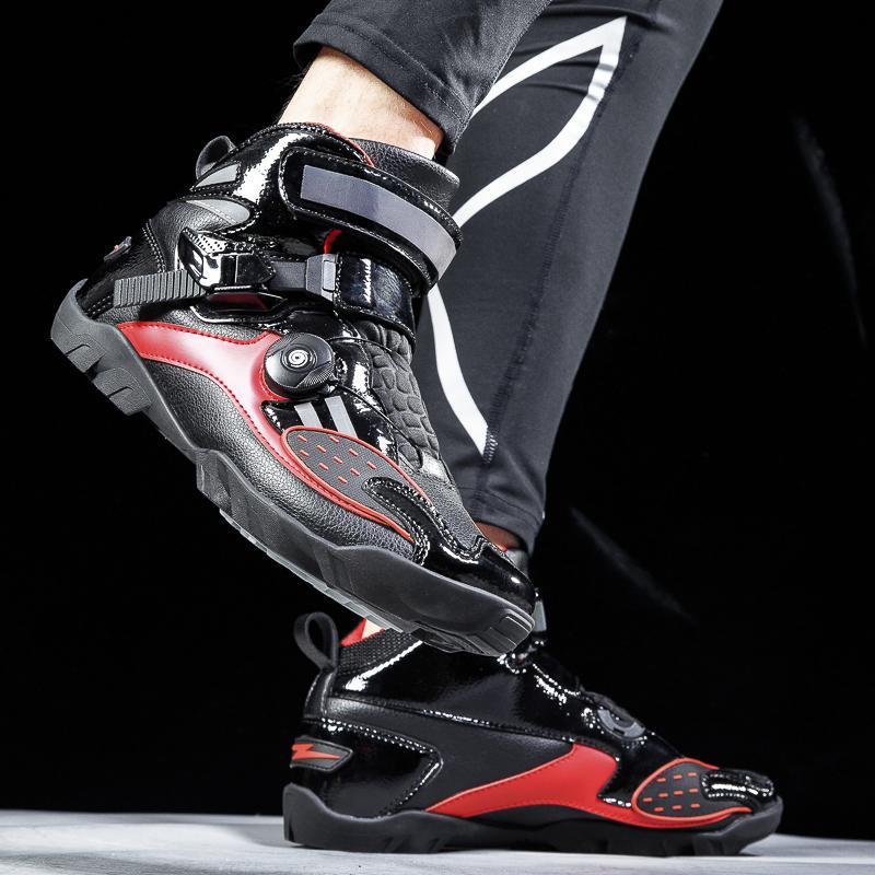 37-48 Pánské/Dámské Vysoké Motocyklové Boty Motocyklové Boty Otočný Knoflík Suchý Zip Cyklistické Boty