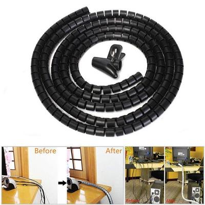 HDPE 1.5m Length Management Flexible Spiral Tube Cord Protector Wire Organizer Cable Holder