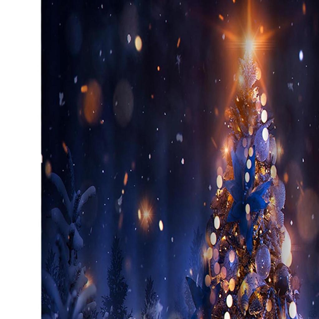 180x200cm Bath Curtain with 12 Hooks for Christmas Decoration