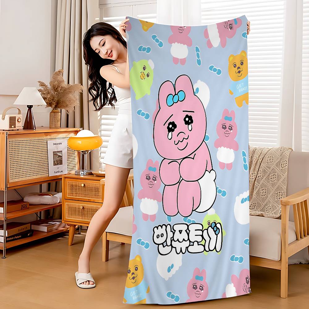 Popular Cute O-Opanchu U-Usagi Bath Towel Microfiber Soft Water Absorbing Breathable For Girl Kids Decorative Beach Towel