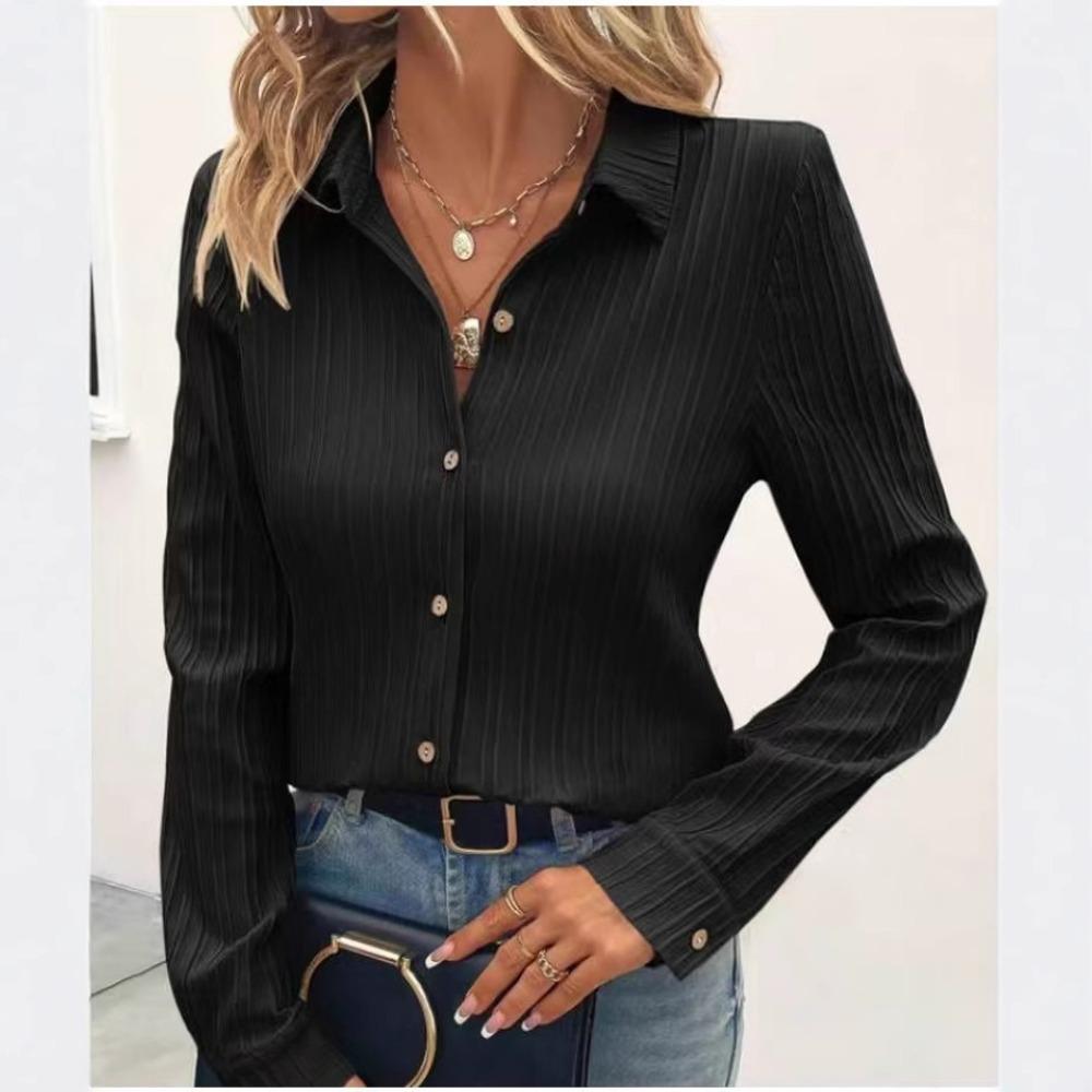 Ein vielseitiges Business Casual Elegantes Locker sitzendes Hemd mit weiten Ärmeln für Damenbekleidung