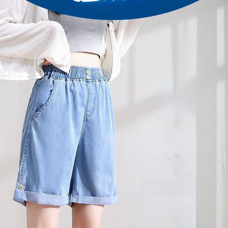 Summer Comfortable Plus Size Denim Shorts with  Lightweight Design for Women