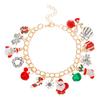 High Quality 2026 Christmas Chain Bracelet, Alloy Drip Oil Christmas Tree Elk Bells Diamond Snowflake Gift Bracelet