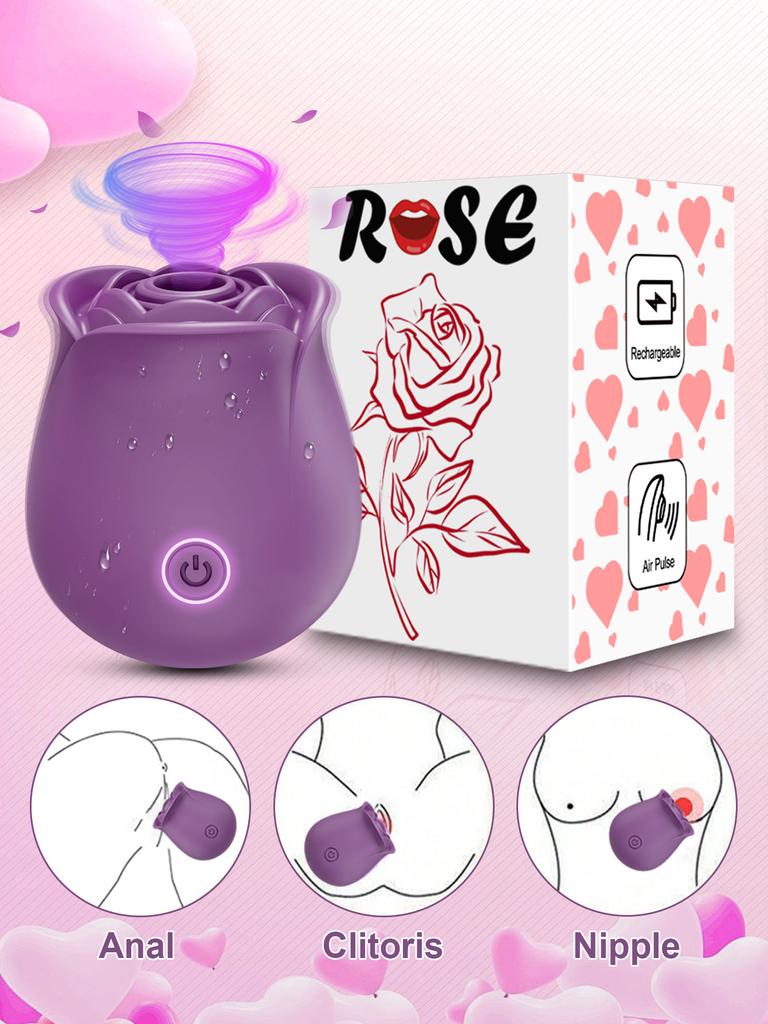 Rose-Sucking Vibrator for Women Swing Dildo Clit Sucker Nipple Clitoris Stimulation Vibrators Female Sex Toys for Adults