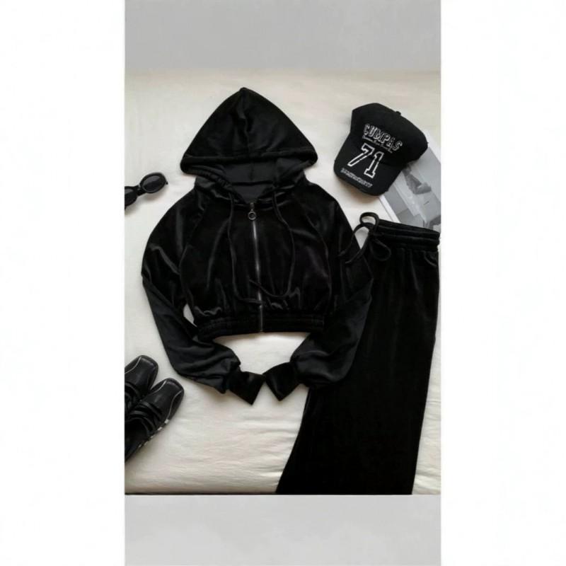 Womens Hooded Casual 2-Piece Set Slim Fit Long Sleeve Top Pants 2026 Lightweight Comfortable Outfit