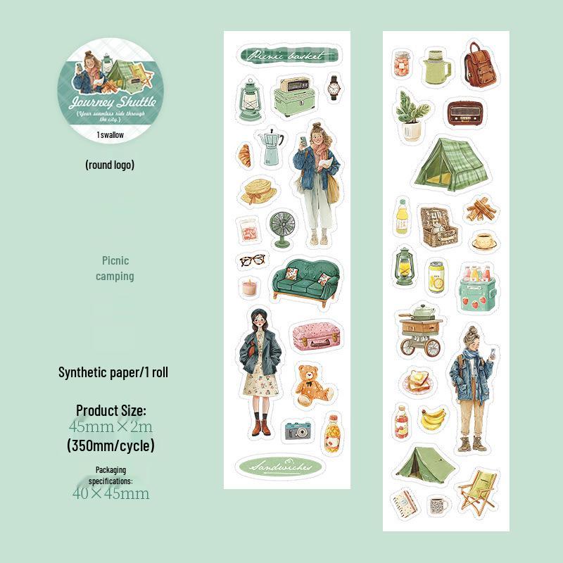 Ketchup Girl European Travel Series DIY Die-Cut Decorative Tape - 4 Styles