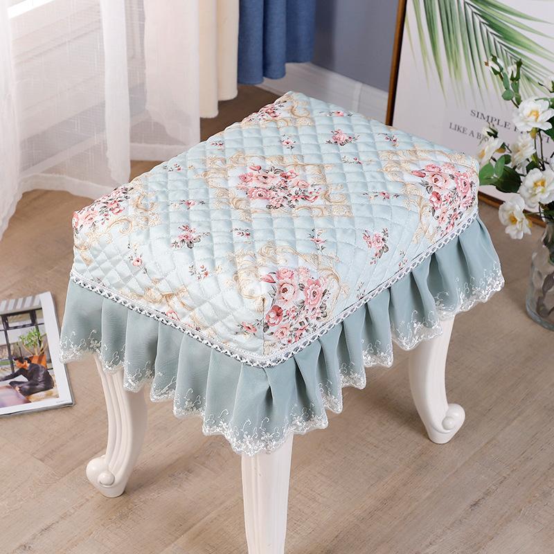 

Piano Bench Cover 30x30 Flower Pattern Skirted Square Stool Cover Vanity Stool Living Room Shoe Bench Universal Chair Cover 30x30-1pc