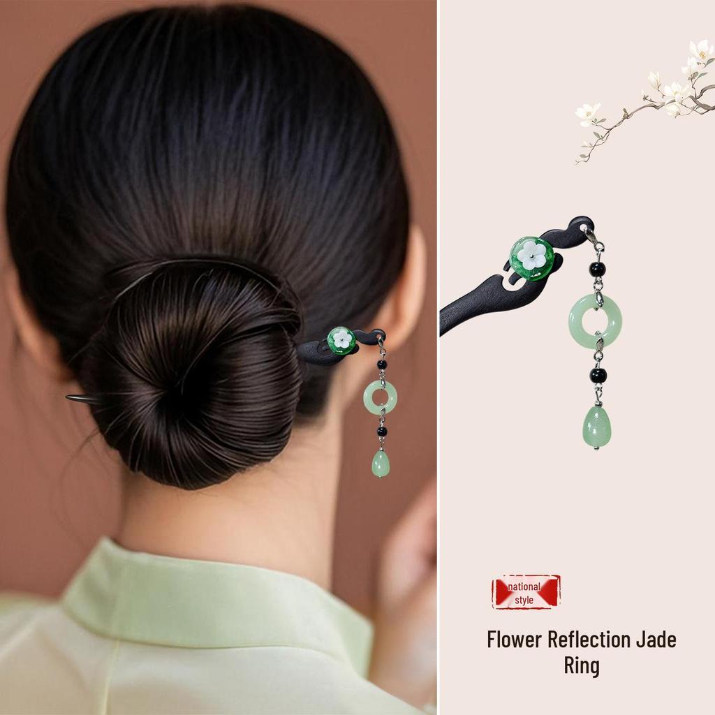 Imitation Ebony Hairpin Holder: Ancient Style Hanfu Hair Accessory, Qipao Ornament Gift for Women