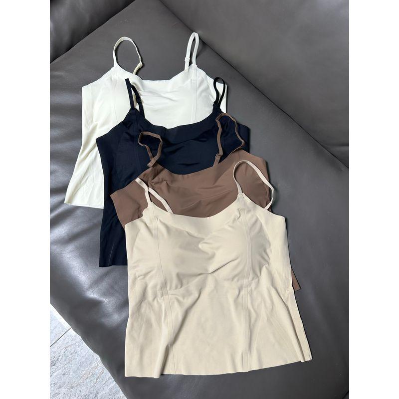 

Super Value! One-Day Cup Long Camisole Female Summer Outwear 2025 New Inner Wear Back Shaping Padded Tops White Free size high elastic 40.00 kg-67.50 kg