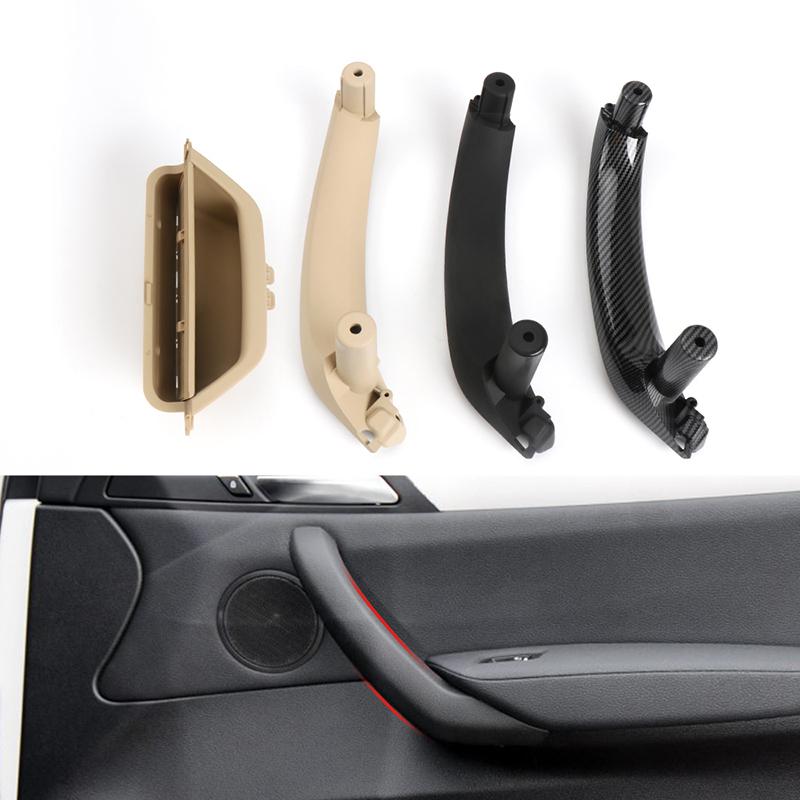 4ks Carbon Fiber Car Levá pravá Vnitřní klika dveří LHD Rukojeť vnitřního panelu dveří Pull Trim Cover pro BMW X3 X4 F25 F26