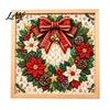 Handmade Santa Snowman Reindeer Crafts DIY Christmas Fabric Art Painting Kit, 3D Patchwork Wall Decor Making Creative Activity for Family Set