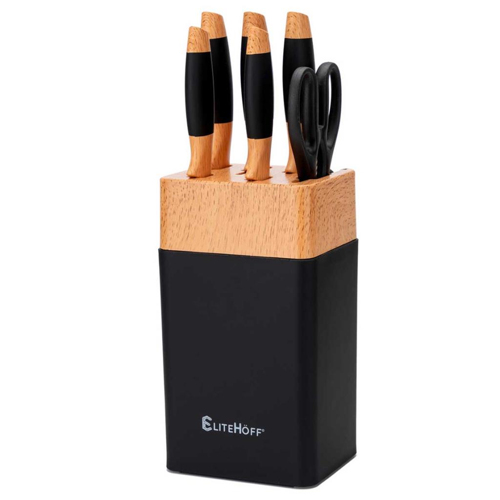 Kitchen Knife Set In A Stand With Sharpener E-6266