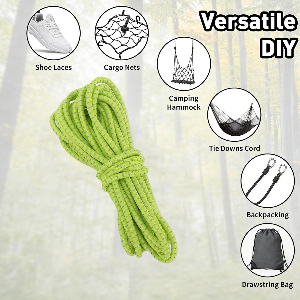 DIY Elastická šňůra Silně pružná Kulaté šňůrky Plastové zarážky na šňůrky pro tkaničky Šňůrky Paracord Zelená 3,2 m