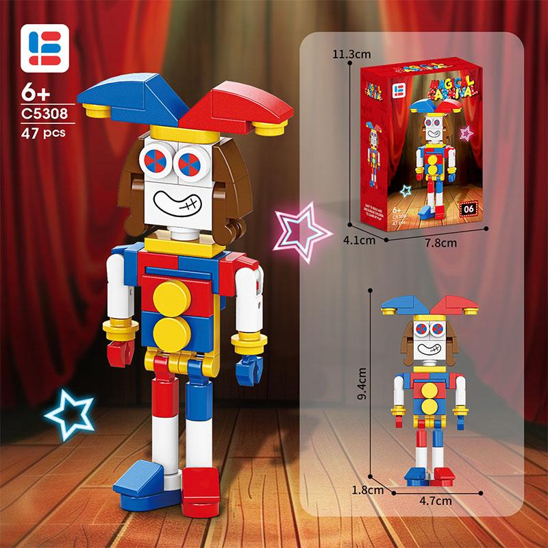 New The Amazing Digital Circus Anime Figures Building Block Horror Game Cartoon Cute Doll Block Model Set Toys for Kids Gifts
