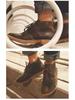 Spring/Summer Crazy Horse Leather British-Style Men's Desert Boots - Mid-Cut Lace-Up Cowhide Martin Work Boots