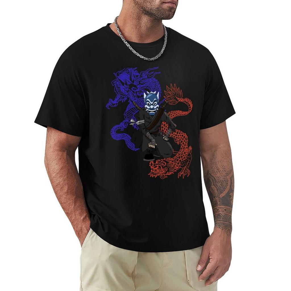 zuko blue spirit with dragons TShirt custom t shirt anime shirt kawaii clothes men workout shirt