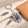 2Pcs Evil Eye Owl Keychains Metal Owl Bag Charm Backpack Charm Retro Evil Eye Keychain for Women Purse Handbag