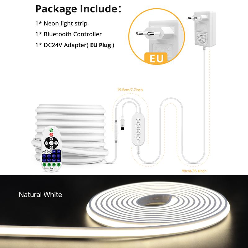 

Smart BT APP Control Dimmable Neon LED Strip Light Uniform Soft Glow Silicone Neon Tape Ribbon For Room Cabinet Bedroom Decor 2m