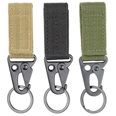 2 stuks Tactische Hangende Gesp Molle Nylon Bandriem Driehoekige Gesp Buiten Kampeer Gereedschap Accessoire Karabijn Sleutelhanger