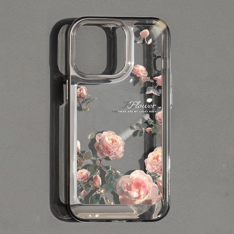 Suitable for iPhone 15 Phone Case iPhone 14/13 Promax Soft Anti Drop Plus Pink Rose