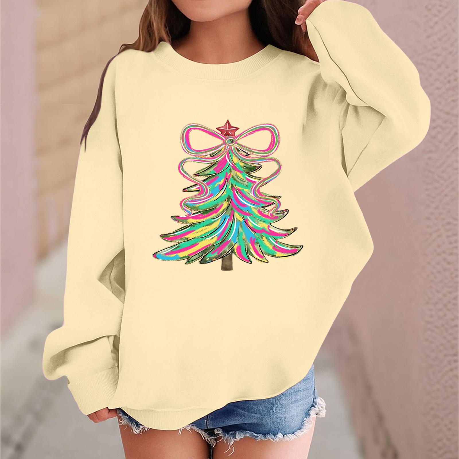 

Детский модный повседневный пуловер с длинными рукавами и свободного кроя с рождественским принтом 130 хаки