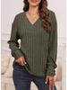 European-American Women's V-Neck Long Sleeve Button Shirt - New Fall/Winter 2025 Collection
