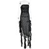 Foreign Trade Amazon Wish Women's New Lace See-Through Dress, Fashionable and Sexy Off-Shoulder Strapless Long Dress