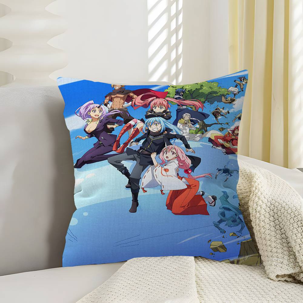 Anime Tensei Shitara Slime Datta Cushion Cover Polyester Sofa Cushions Decorative Throw Pillows Home Decoration Pillowcover