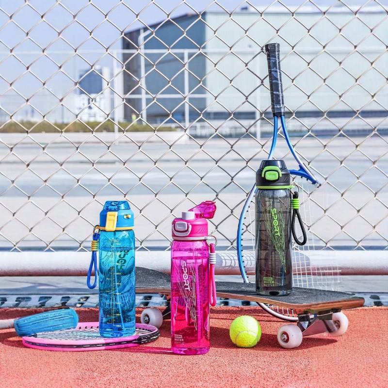 Large Capacity Sports Water Bottle 800ml 1000ml Portable Leakproof Plastic Cup Outdoor Hiking Camping